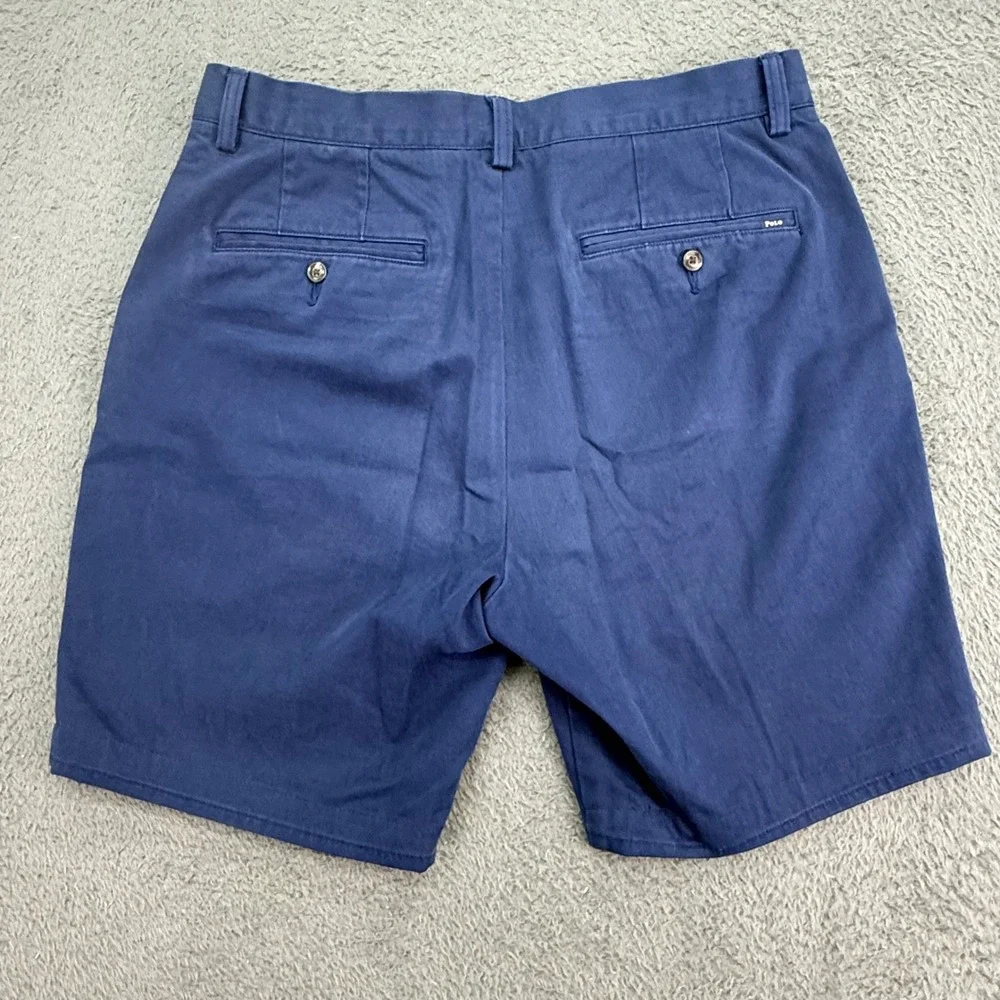 Polo Ralph Lauren Shorts Mens 31 Blue Chino Twill Flat Front Casual‎ Classic